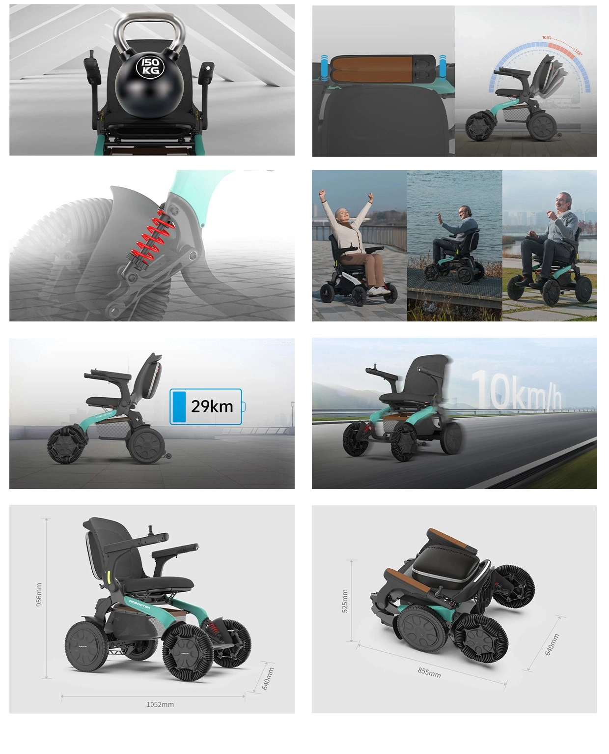 Yeni E60A Robooter Akülü Tekerlekli Sandalye