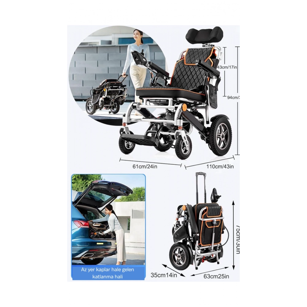 P206 Ultra Hafif Katlanabilir Akülü Sandalye