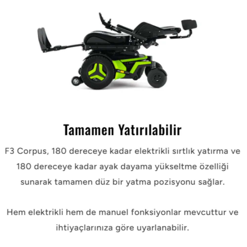 Permobil F3 Corpus Elektrikli Tekerlekli Sandalye
