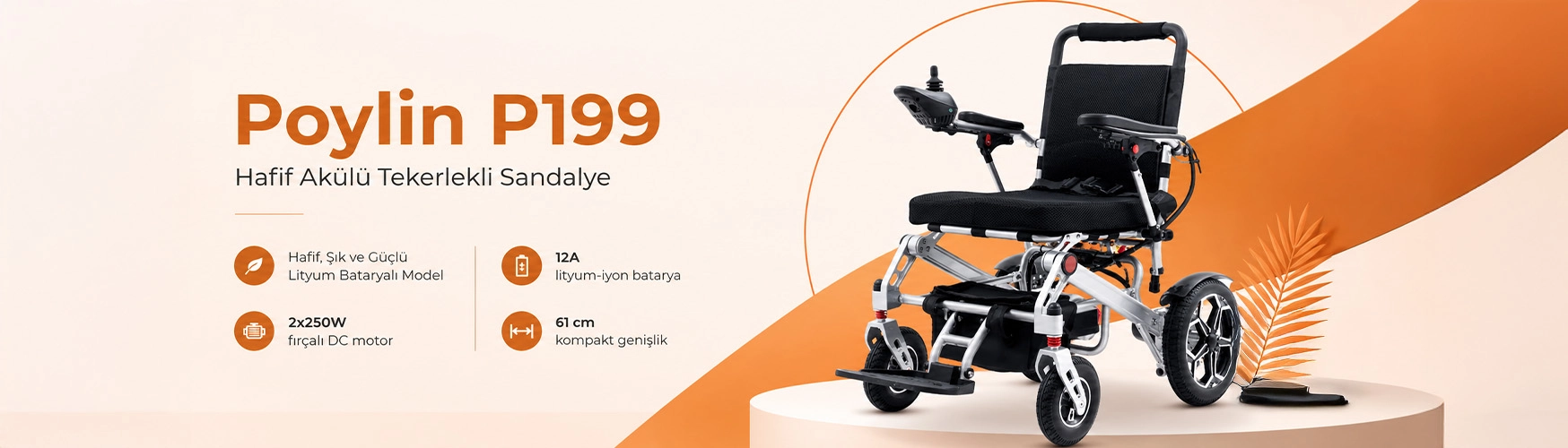 P199 Hafif Akülü Tekerlekli Sandalye